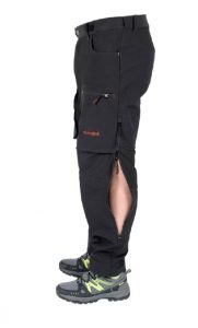X-Motion stretch housut mustat sivulta